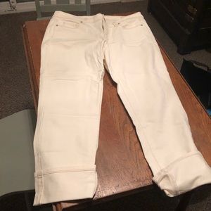 Cream colored straight leg jean